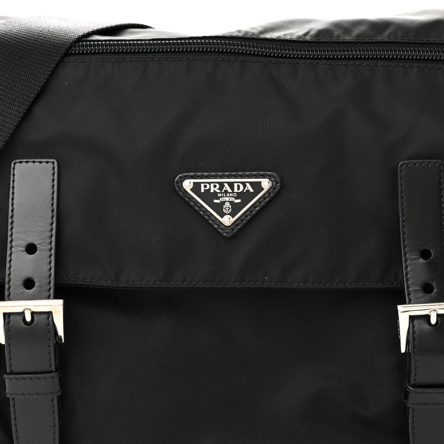 Prada Tessuto Nylon Saffiano Vela Messenger Bag Black 8 of 10