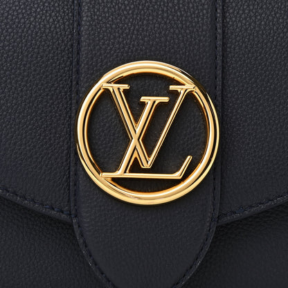 Louis Vuitton Grained Calfskin LV Pont 9 Soft MM Bleu Marine 6 of 9