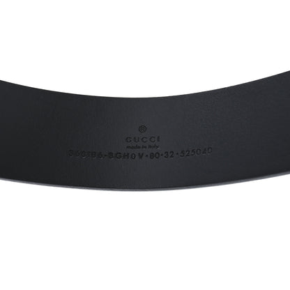 Gucci Selleria Calfskin Monochrome Interlocking G 37mm Belt 80 32 Black 4 of 4