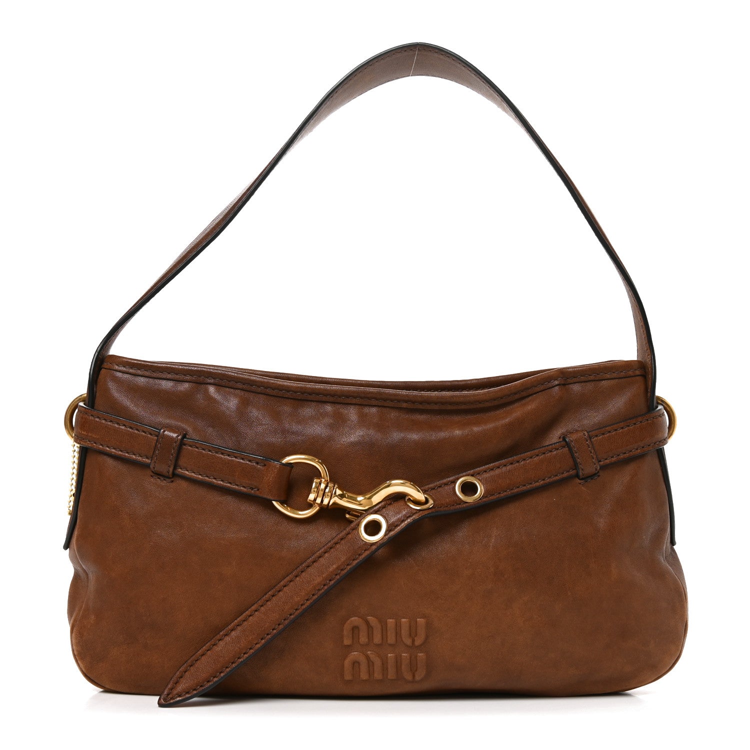 Miu Miu Nappa Aviator Regular Aventure Shoulder Bag Rovere 1 of 10