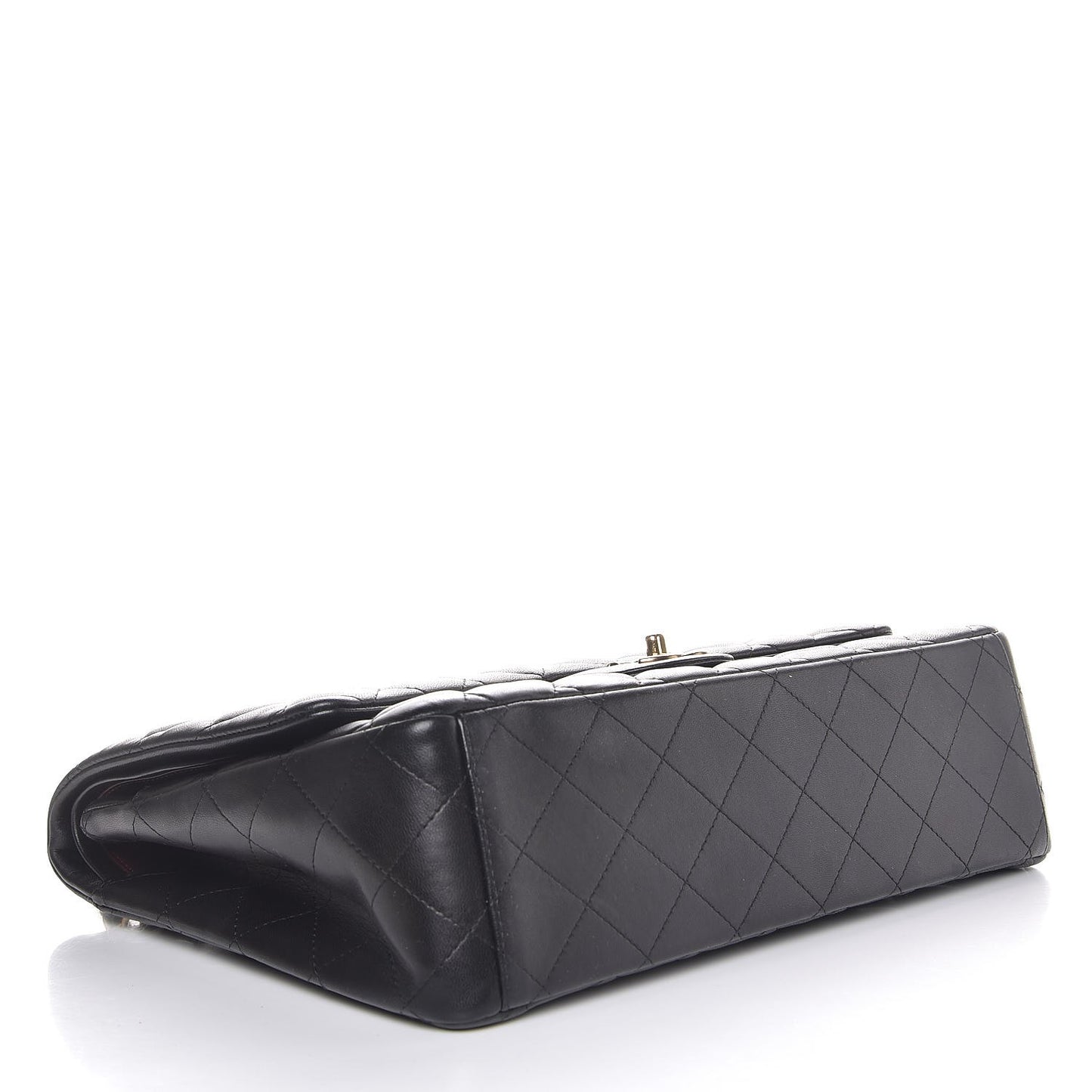 Lambskin Quilted Maxi Double Flap Black