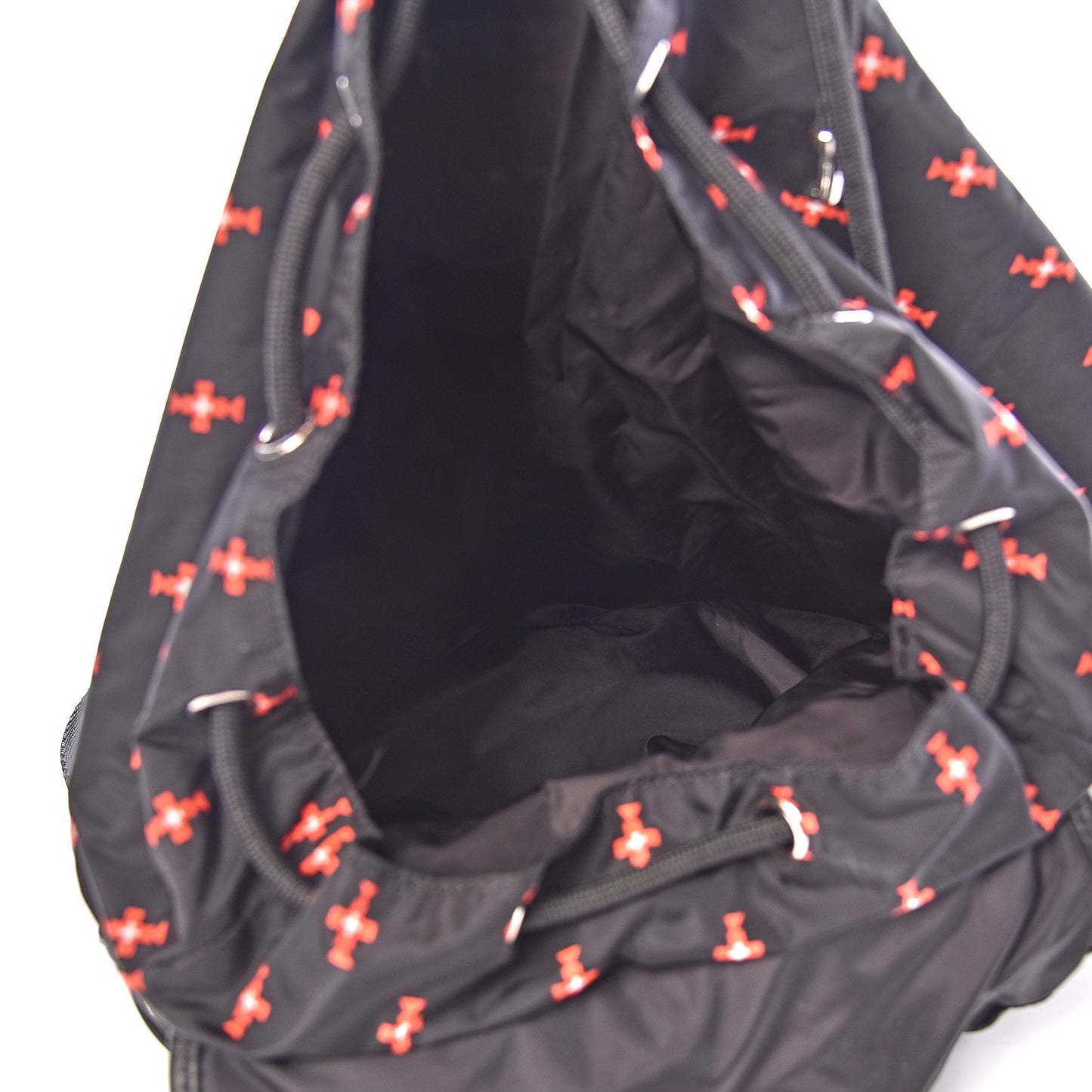 Nylon Totem Printed Backpack Black
