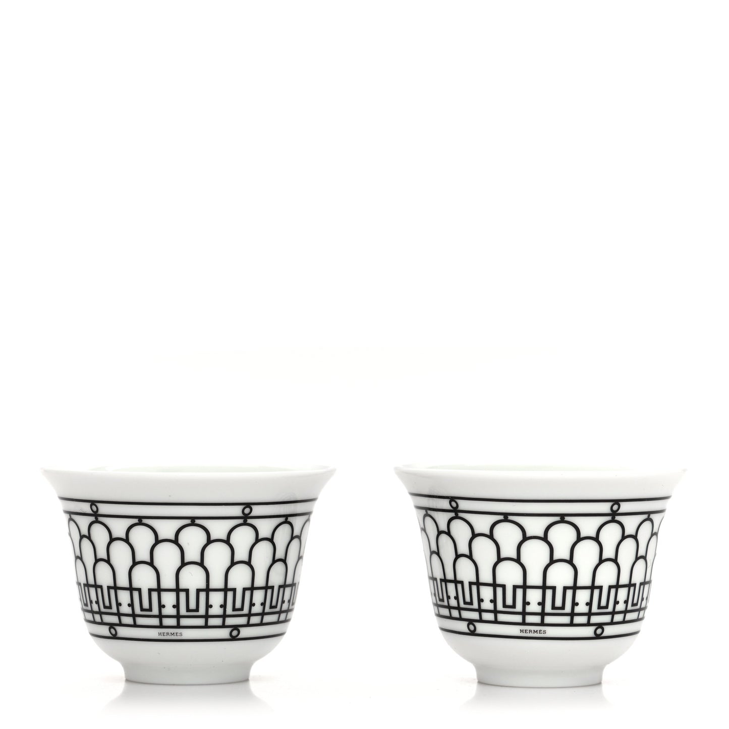 Porcelain H Deco Small Cups Set of 2 Black