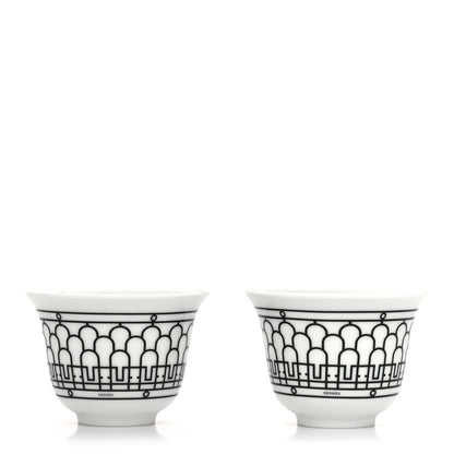 Hermes Porcelain H Deco Small Cups Set of 2 Black 1 of 7