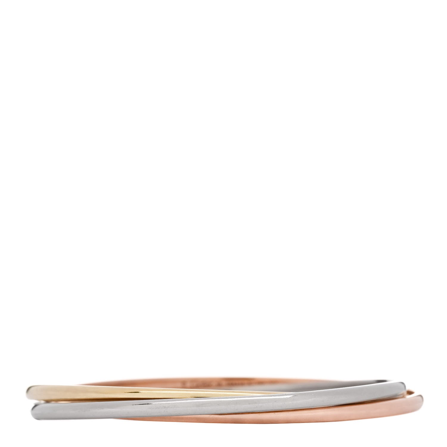 Cartier 18K Pink Yellow White Gold Trinity Small Bangle Bracelet 16 1 of 4