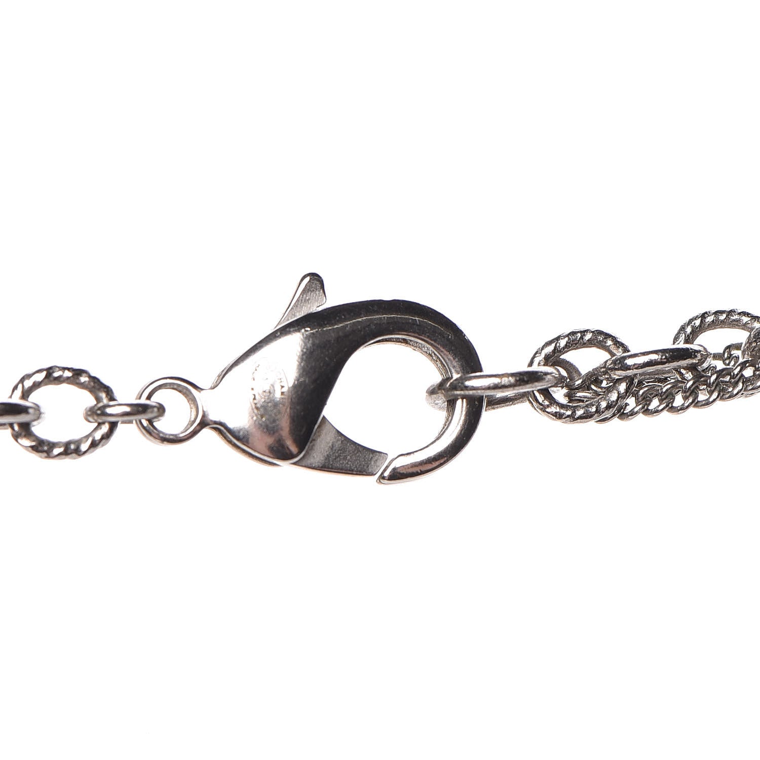 Chanel Pearl Beaded CC Long Necklace Navy Silver 4 of 8