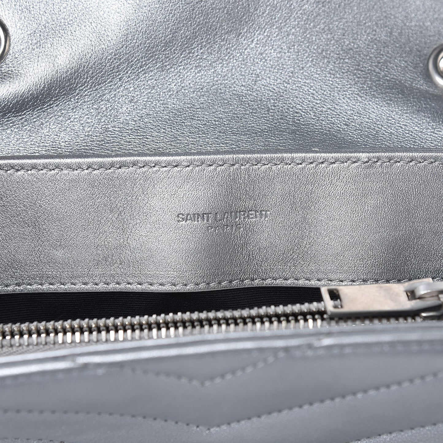 Calfskin Y Quilted Monogram Small Loulou Chain Satchel Silver
