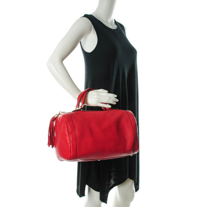 Gucci Pebbled Calfskin Medium Soho Boston Red 2 of 7