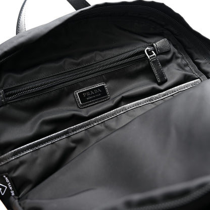 Prada Re-Nylon Saffiano Zip Backpack Black 5 of 9