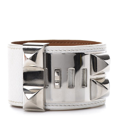 Hermes Epsom Collier de Chien CDC Bracelet S White 5 of 9