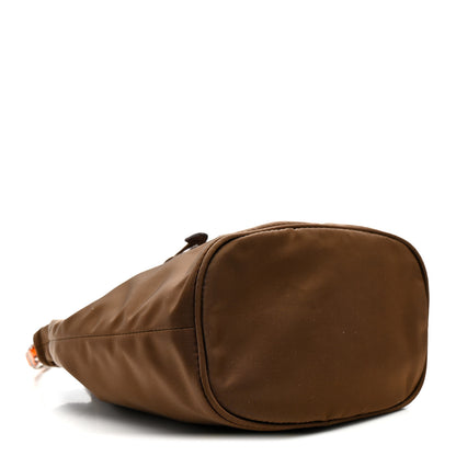 Prada Re-Nylon Saffiano Crystal Mini Re-Edition 1978 Bucket Bag Cacao 5 of 14