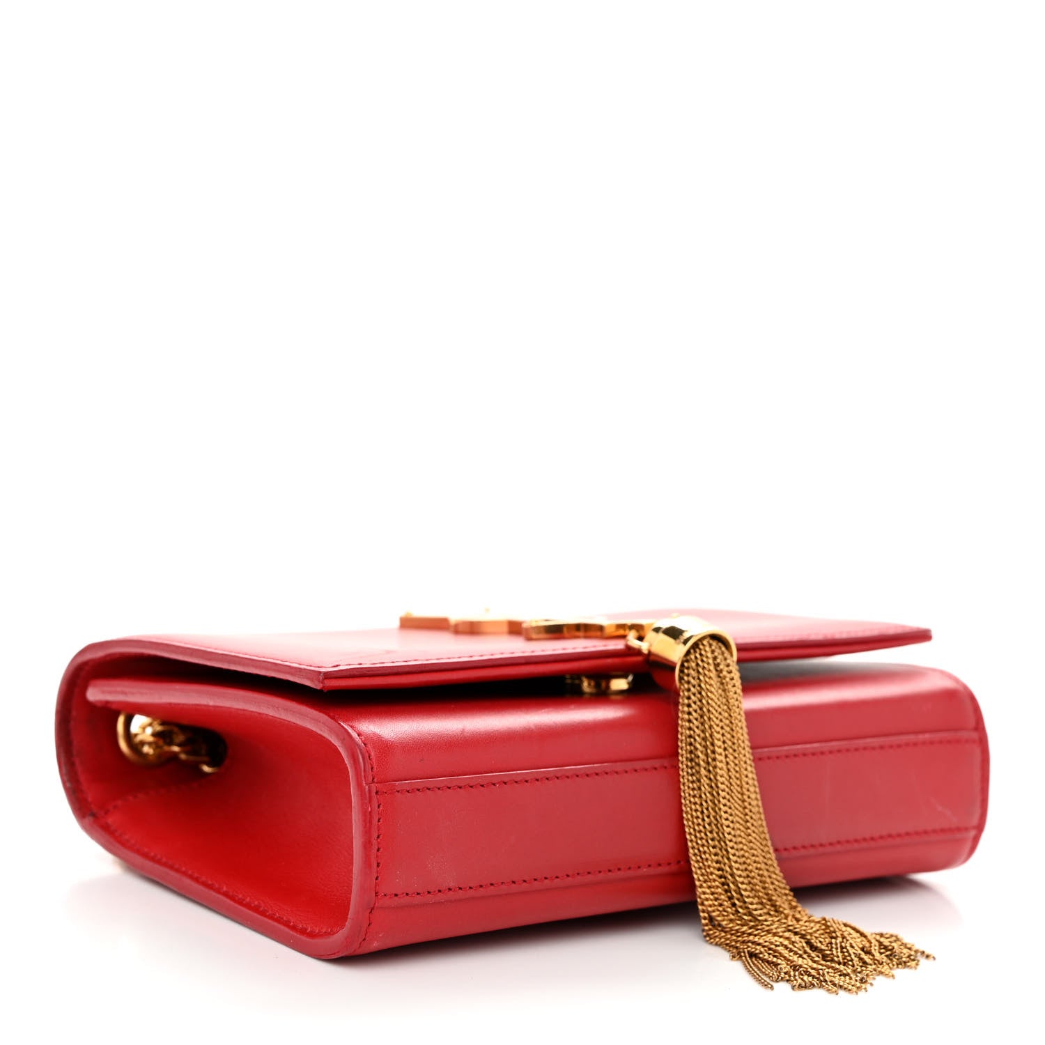 Saint Laurent Calfskin Small Classic Monogram Kate Tassel Satchel Red 5 of 12