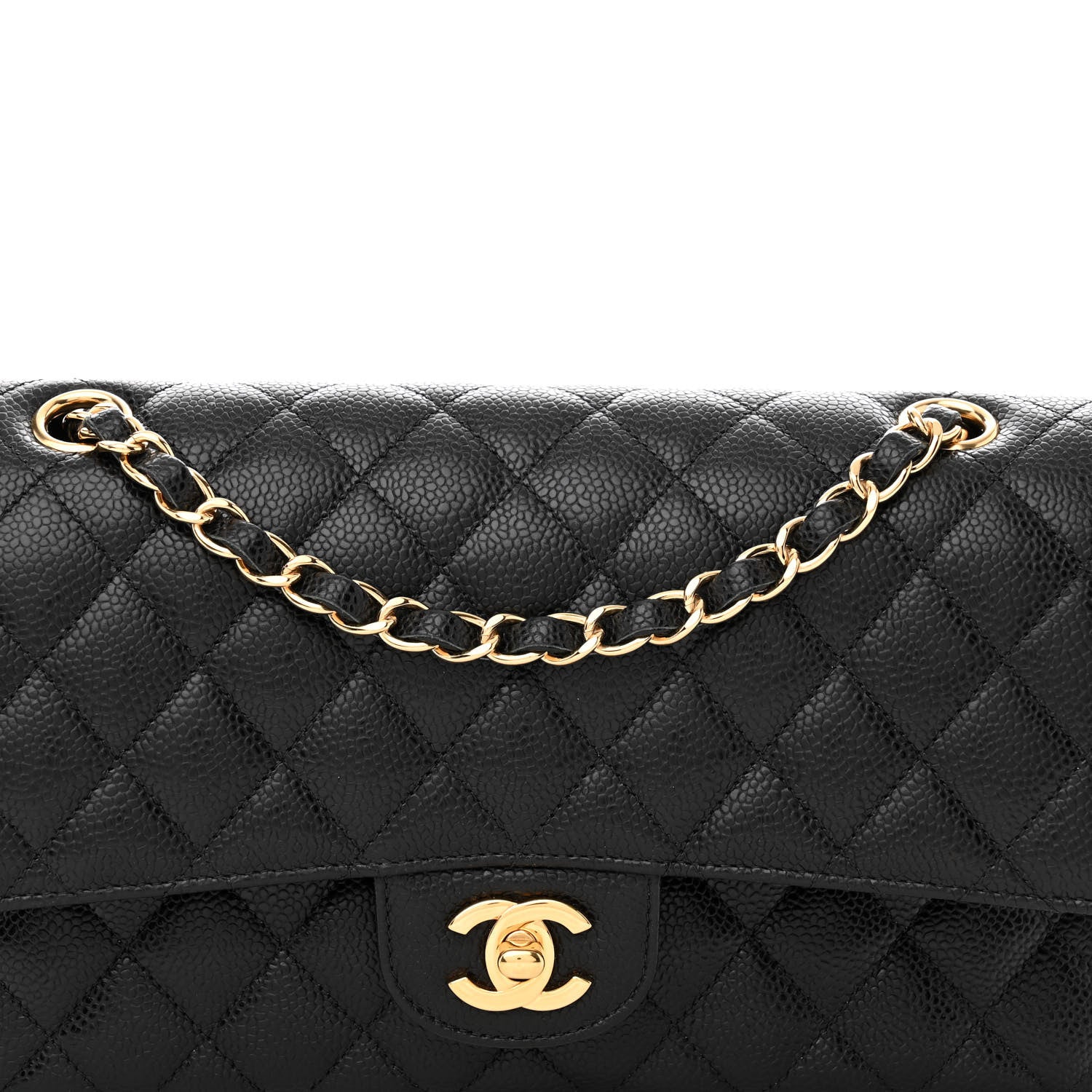 Chanel Caviar Quilted Medium Double Flap Black 8 of 11