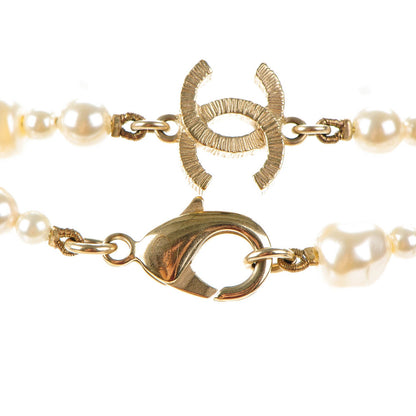 Chanel Irregular Pearl CC Long Necklace Light Gold 3 of 4