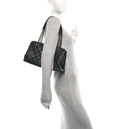 Chanel Calfskin Quilted Small CC Crown Tote Black 3 of 13