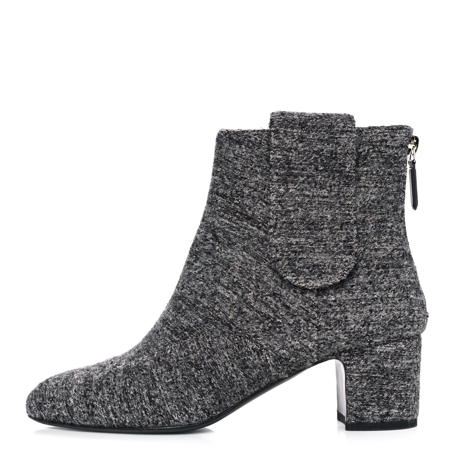 Chanel Tweed Short Boot 38.5 Grey 1 of 10