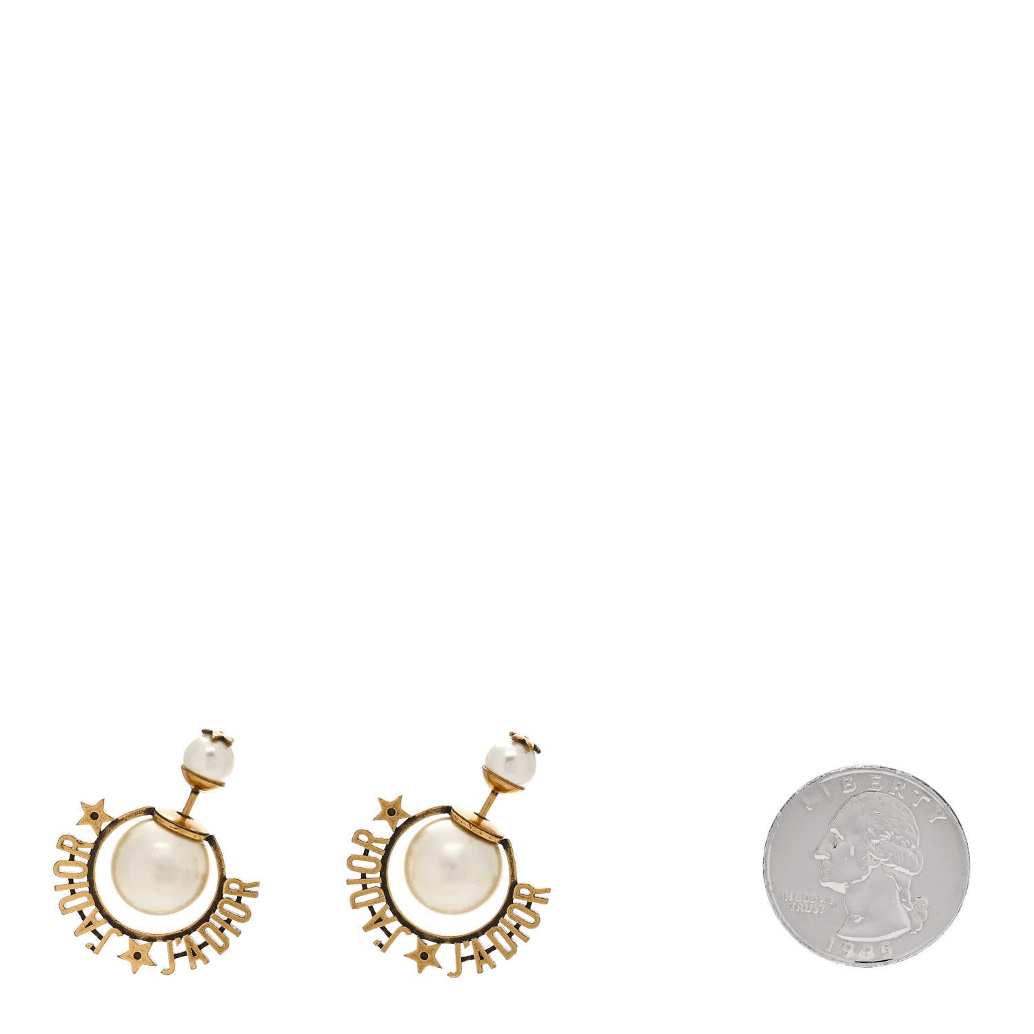 Christian Dior CHRISTIAN DIOR Metal Pearl J'Adior Tribal Earrings Gold 2 of 5