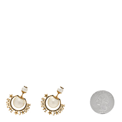 Christian Dior CHRISTIAN DIOR Metal Pearl J'Adior Tribal Earrings Gold 2 of 5