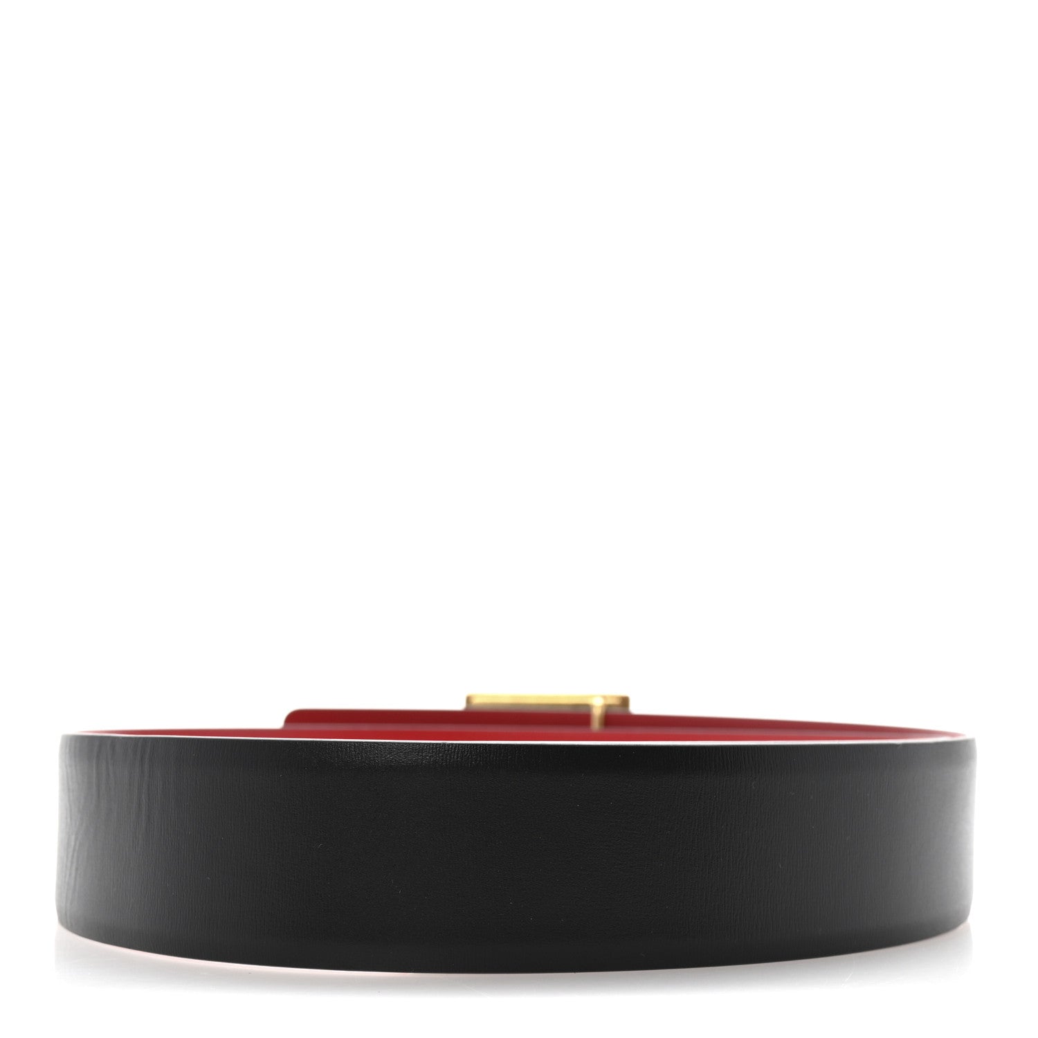Valentino Garavani Glossy Calfskin One Stud Reversible Belt 85 34 Black Pure Red 2 of 6