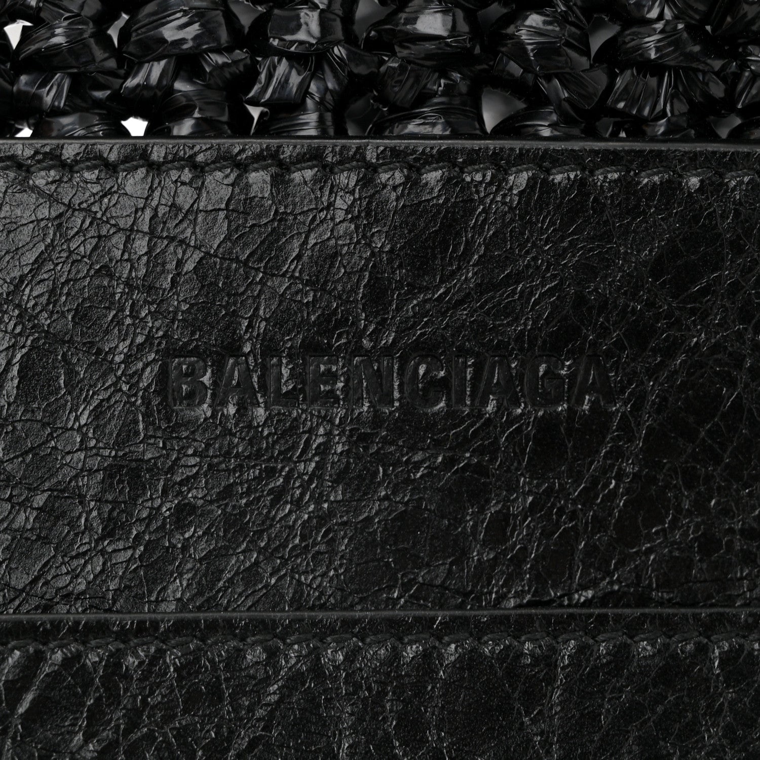 Balenciaga Raffia Woven Large Le Cagole Panier Tote Black 6 of 10