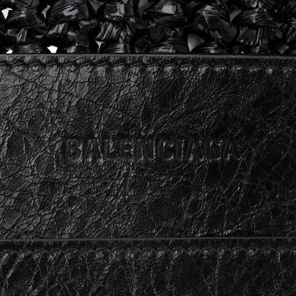 Balenciaga Raffia Woven Large Le Cagole Panier Tote Black 6 of 10