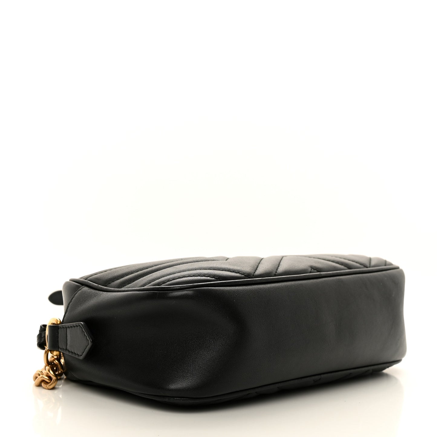 Calfskin Matelasse Small GG Marmont Chain Shoulder Bag Black