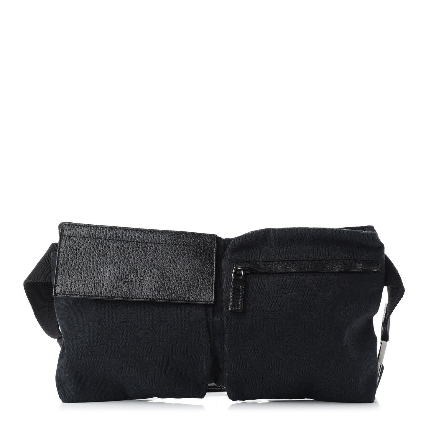GG Monogram Double Pocket Belt Bag Black