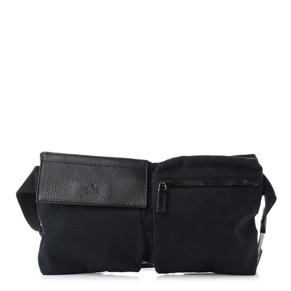 Gucci GG Monogram Double Pocket Belt Bag Black 1 of 8
