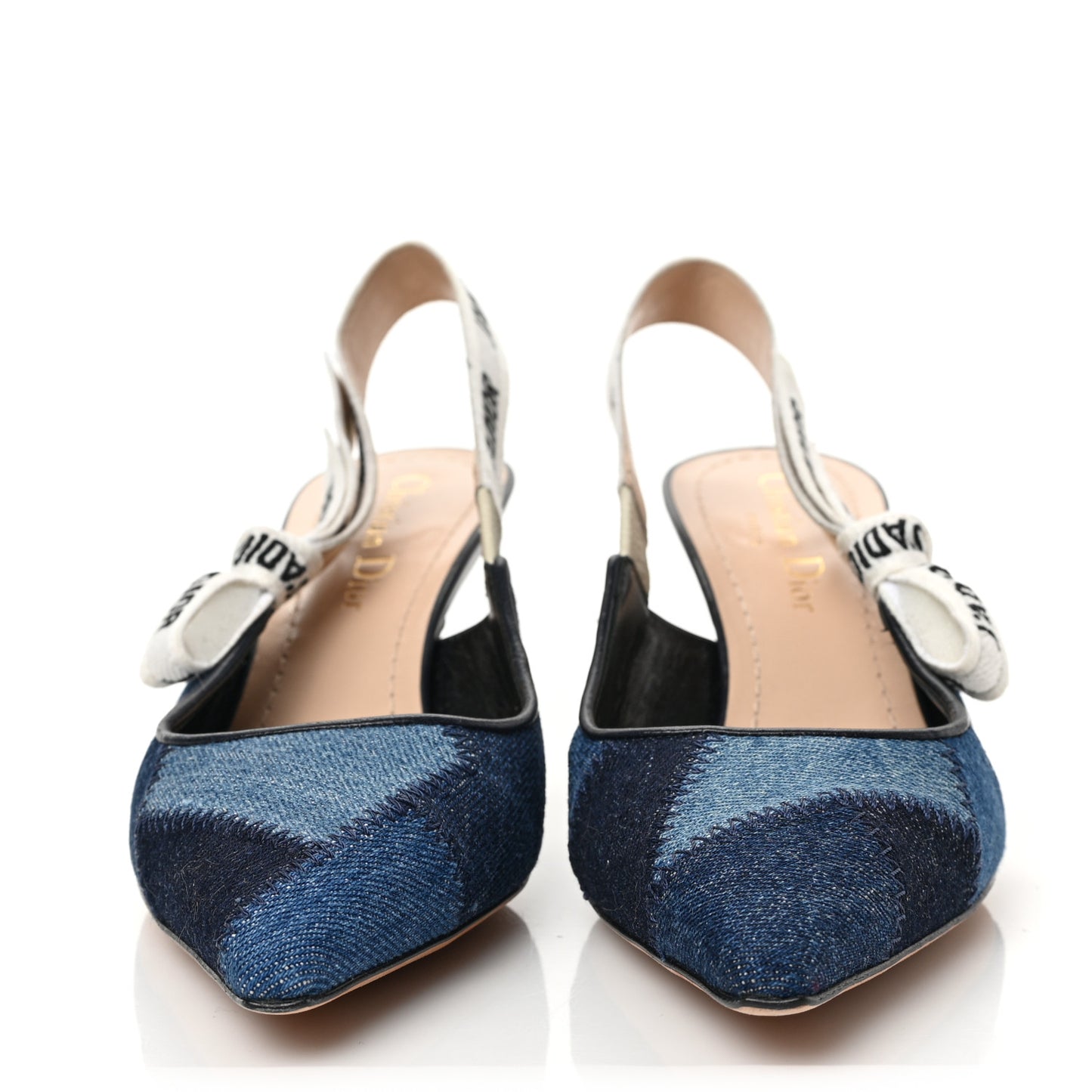 Denim Ribbon Patchwork J'Adior Slingback 65mm Pumps 35 Deep Blue