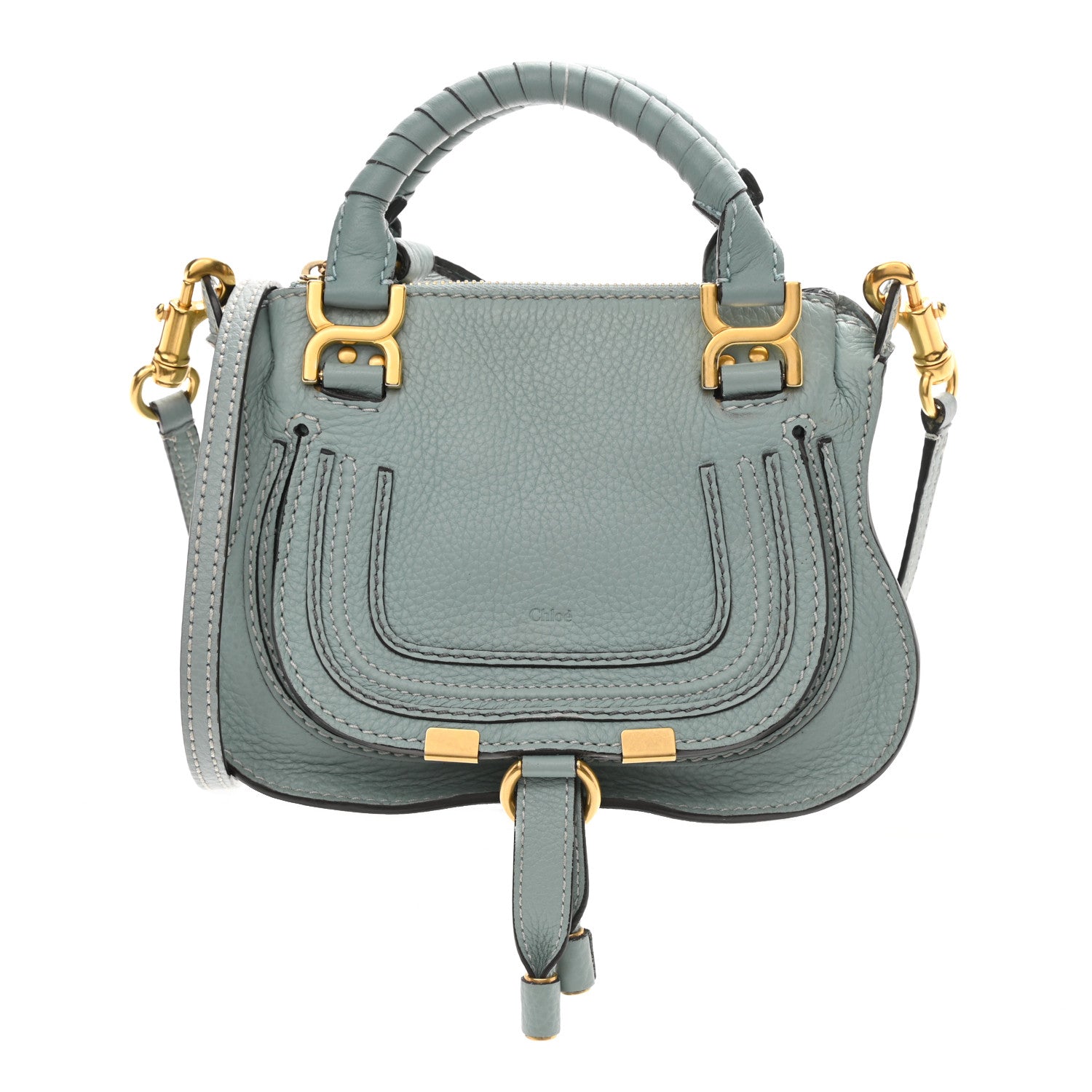 Chloe Calfskin Mini Marcie Satchel Mint Blue 1 of 8
