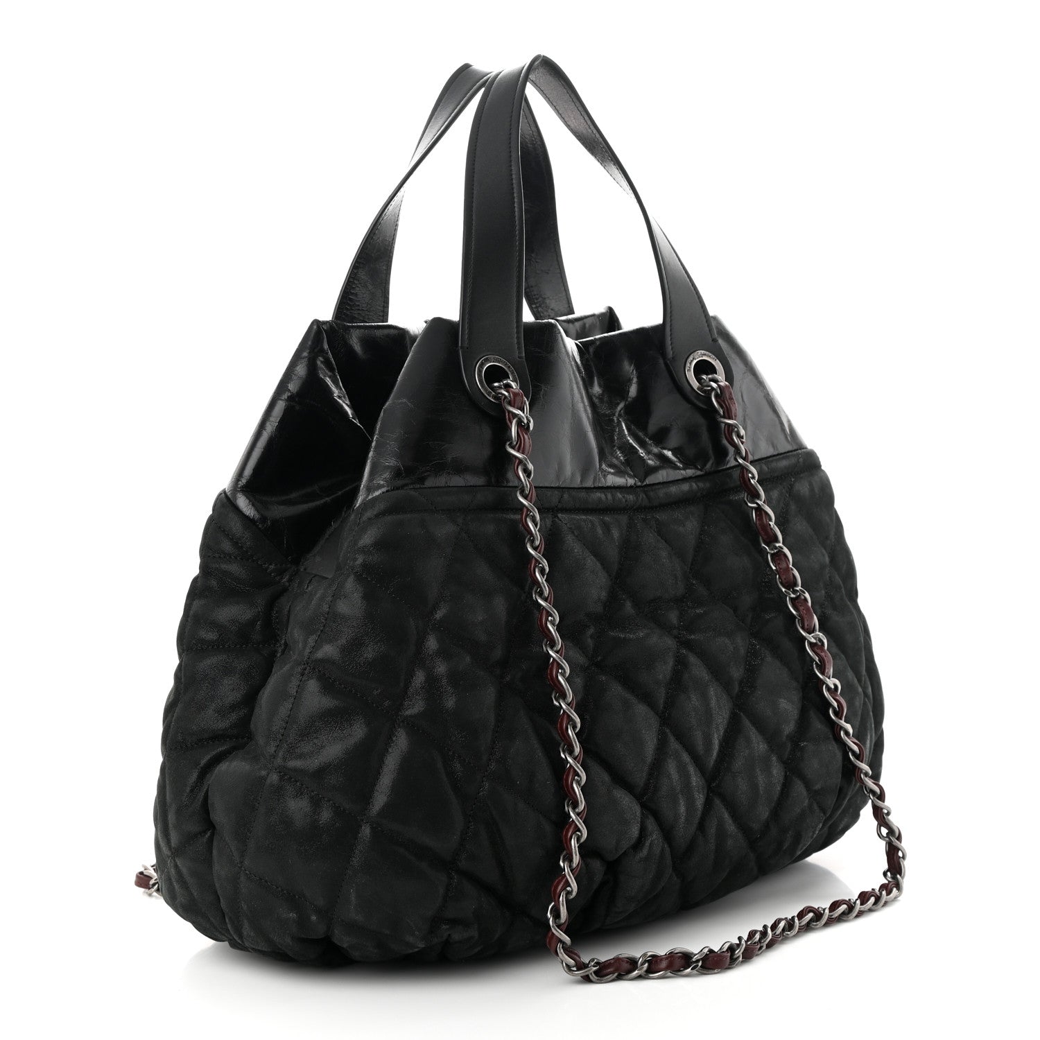 Chanel Iridescent Calfskin Quilted Large In The Mix Tote Black 3 of 10