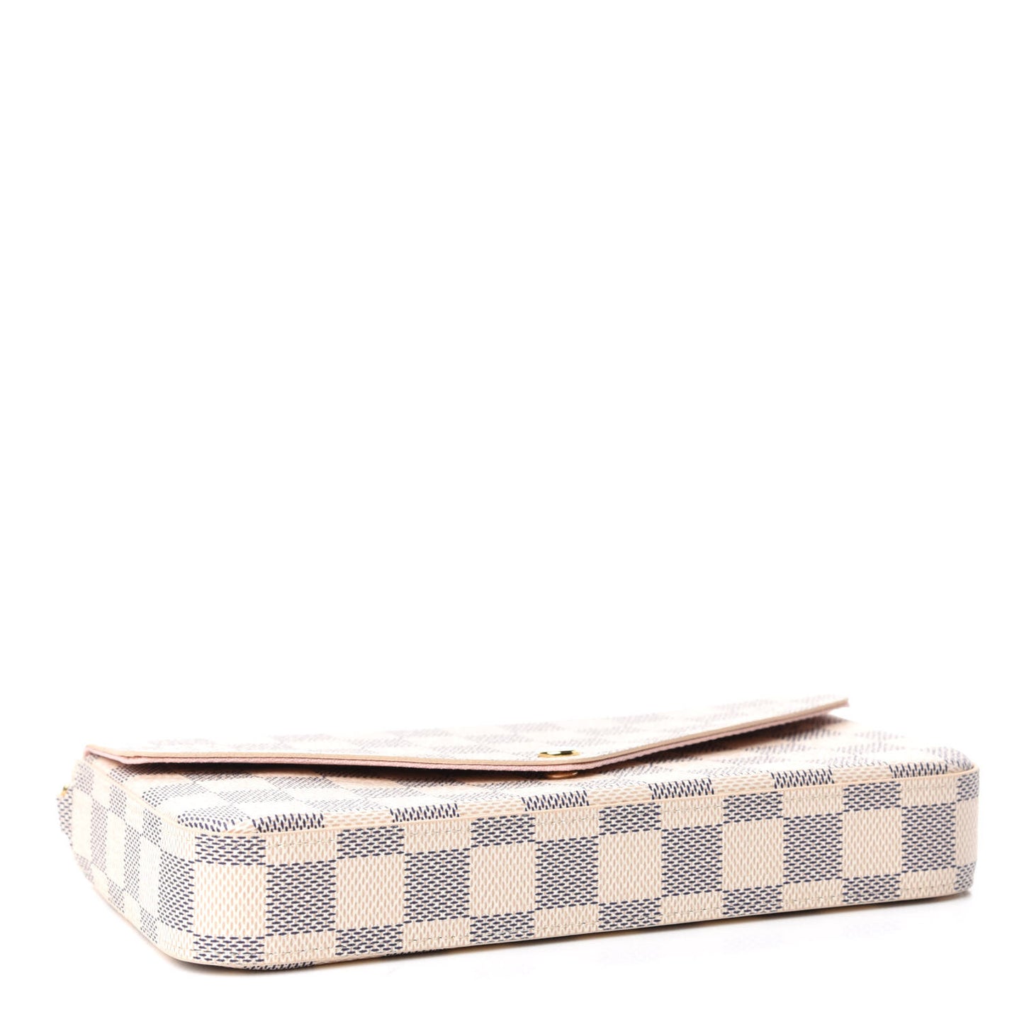 Damier Azur Pochette Felicie Chain Wallet Rose Ballerine