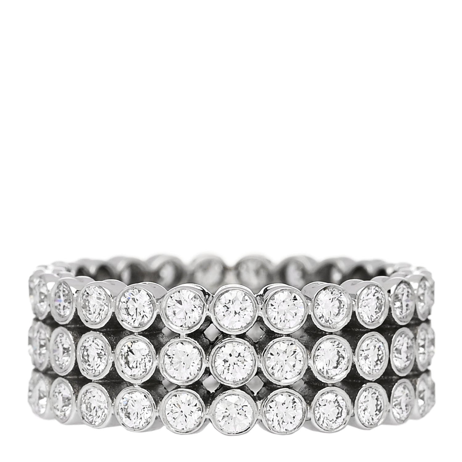 Tiffany Platinum Diamond Jazz Three-Row Band Ring 49 4.75 3 of 5