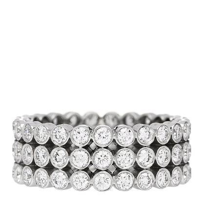 Tiffany Platinum Diamond Jazz Three-Row Band Ring 49 4.75 3 of 5