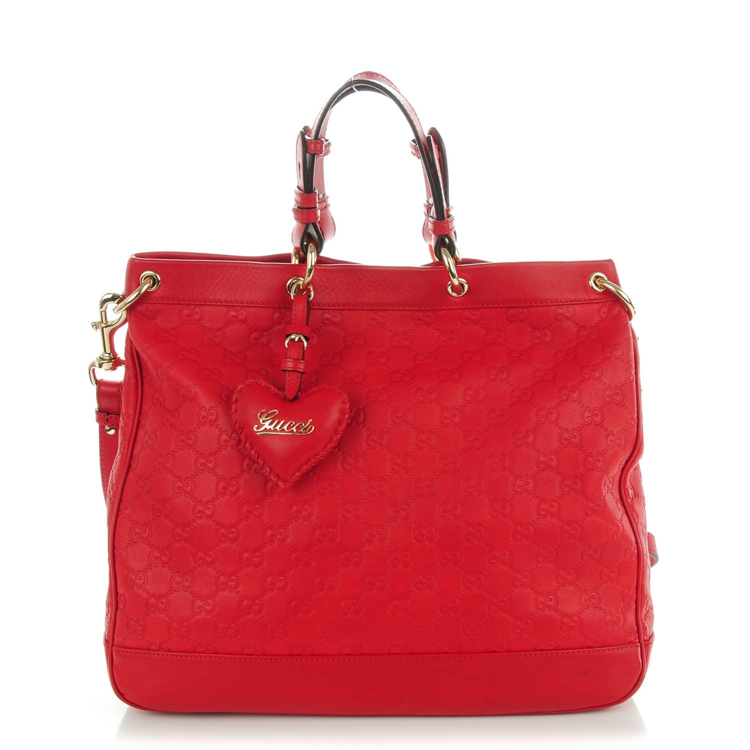 Gucci Guccissima Medium Valentine Top Handle Bag Red 1 of 8