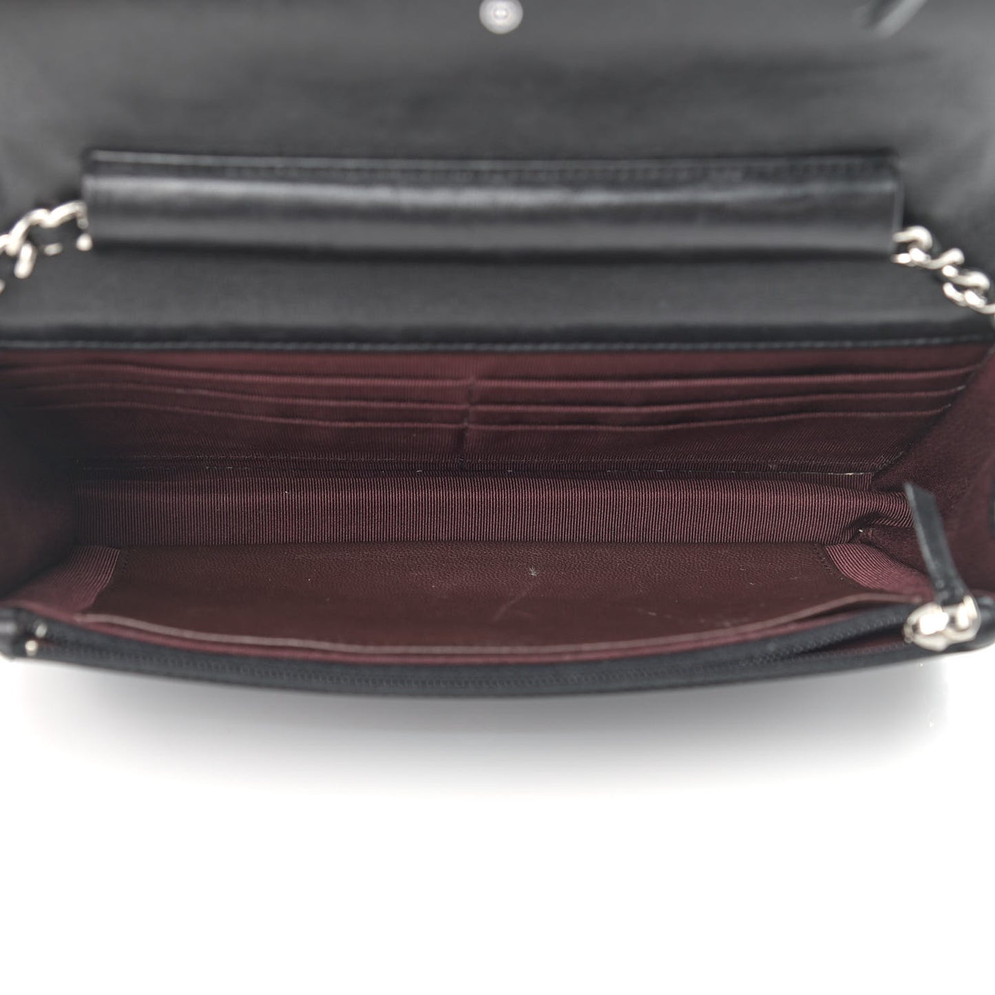 Lambskin Quilted Wallet On Chain WOC Black