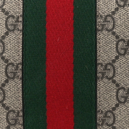 Gucci GG Supreme Monogram Textured Dollar Calfskin Web Small Ophidia Dome Shoulder Bag Beige Ebony New Acero 9 of 12