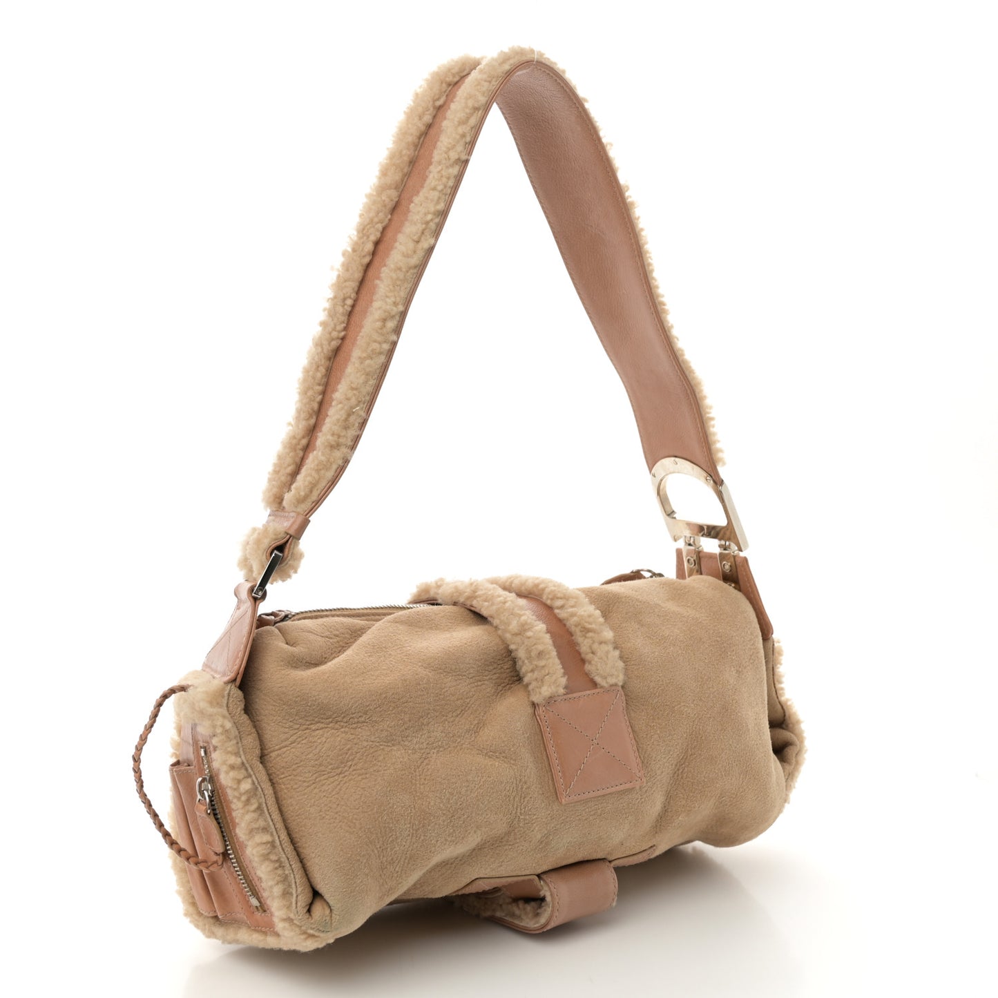 Shearling Flight East West Bag Beige