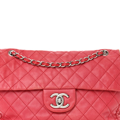 Chanel Washed Caviar Quilted Maxi Single Flap Fuchsia 8 of 16