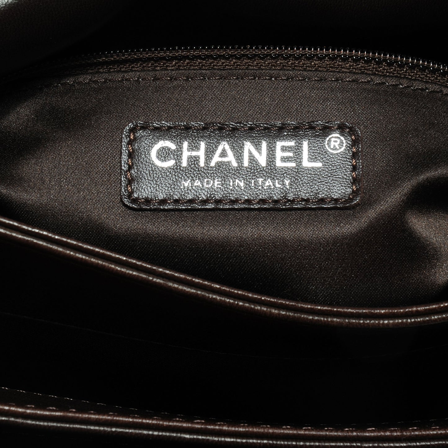 Lambskin Quilted 3 Large Flap Dark Brown