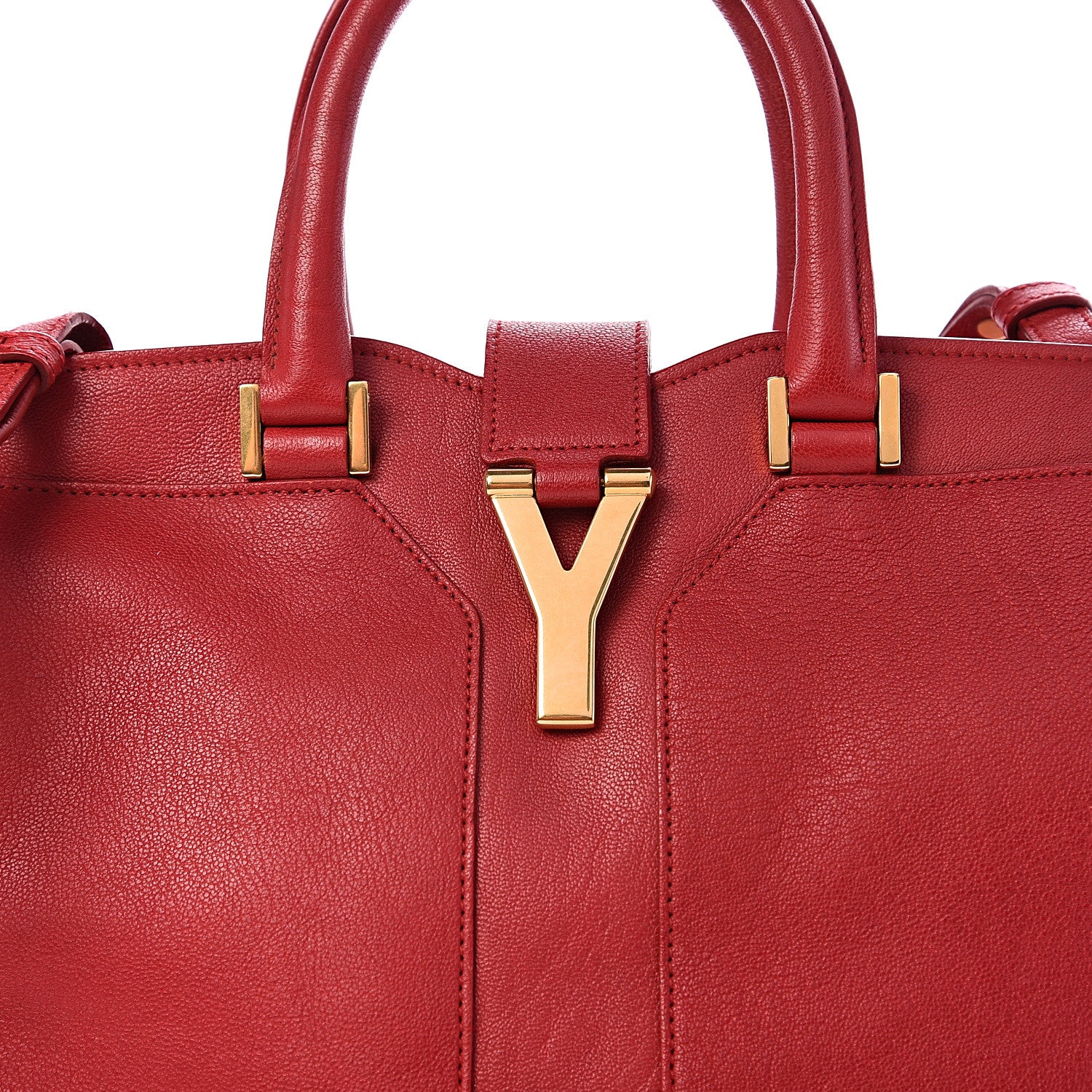 Saint Laurent Sheepskin Small Cabas ChYc Rouge Orient 9 of 9
