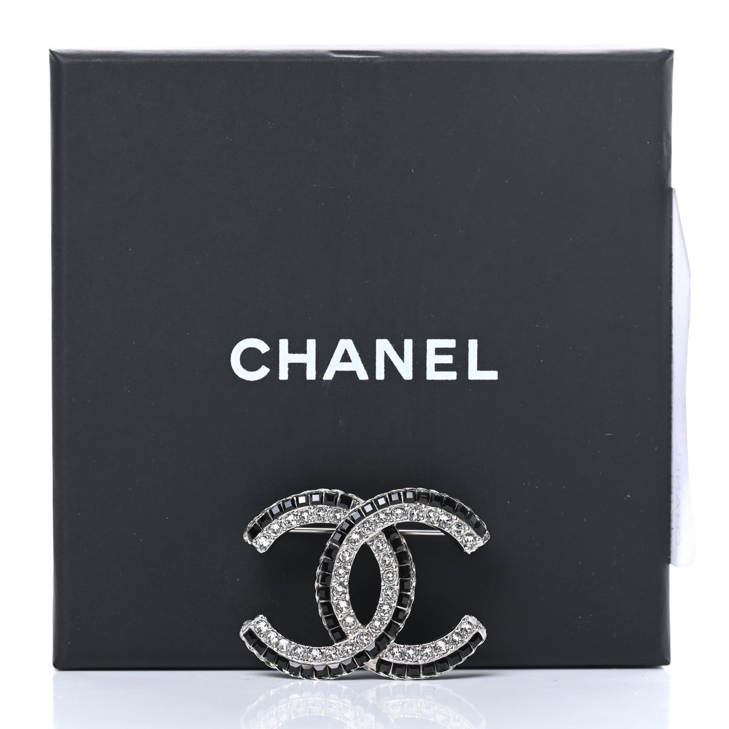 Crystal CC Brooch Gold Black