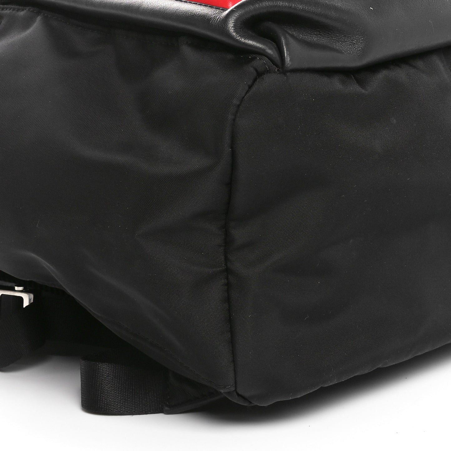 Nylon Vitello Century Logo Backpack Black