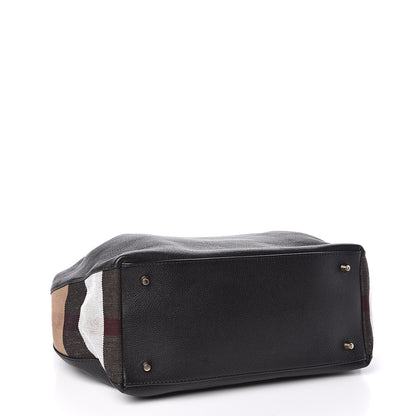 Burberry Grainy Calfskin House Check Medium Maidstone Black 3 of 10