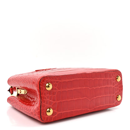 Louis Vuitton Alligator Capucines BB Red 3 of 9