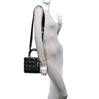 Christian Dior Lambskin Cannage Small My ABCDior Lady Dior Black 2 of 17