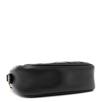 Gucci Calfskin Matelasse Mini GG Marmont Chain Shoulder Bag Black 4 of 11