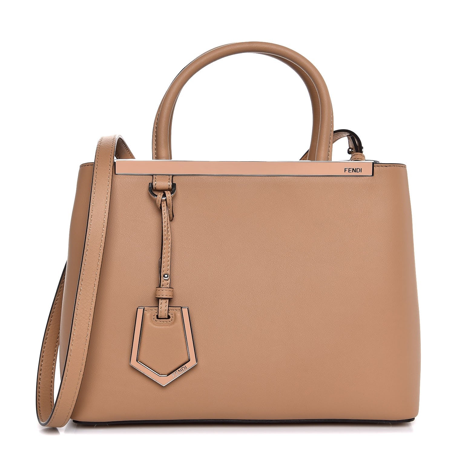 Fendi Vitello Dolce Century Petite 2Jours Tote Cuoio Tempesta 1 of 8
