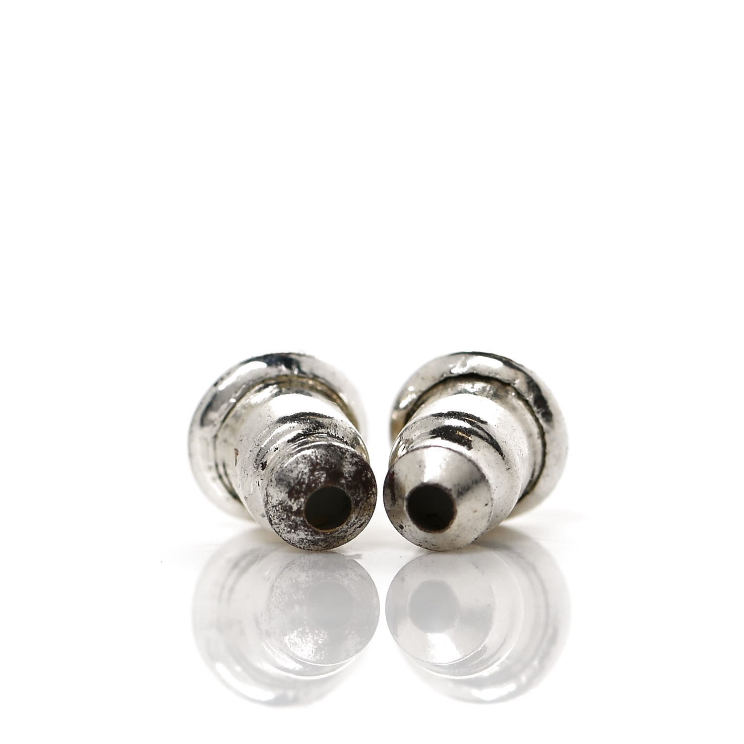 Chanel Crystal Timeless CC Earrings Silver 7 of 7