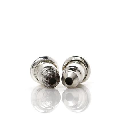 Chanel Crystal Timeless CC Earrings Silver 7 of 7